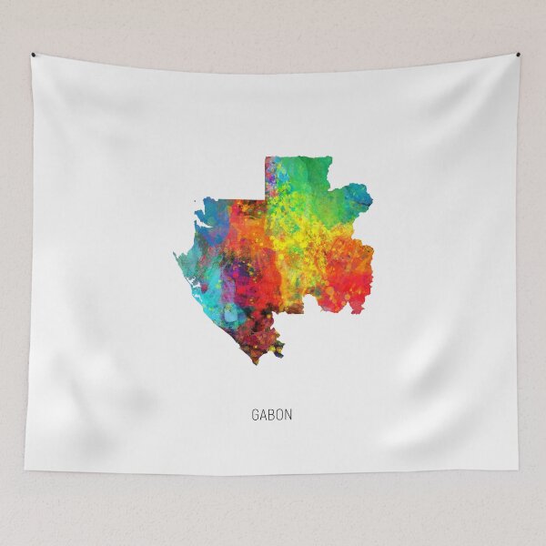 Item preview, Gabon Watercolor Map designed and sold by ArtPrints.