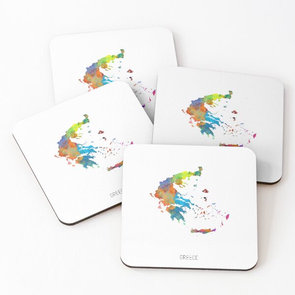 Item preview, Greece Watercolor Map designed and sold by ArtPrints.