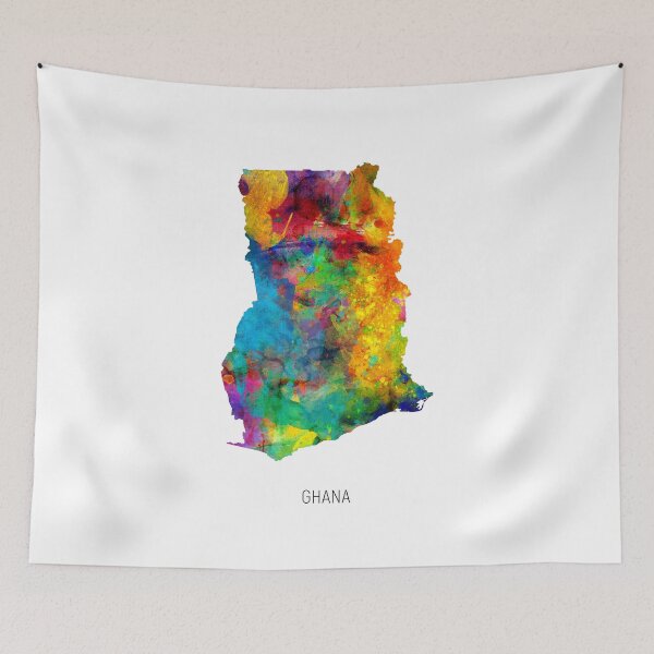 Item preview, Ghana Watercolor Map designed and sold by ArtPrints.