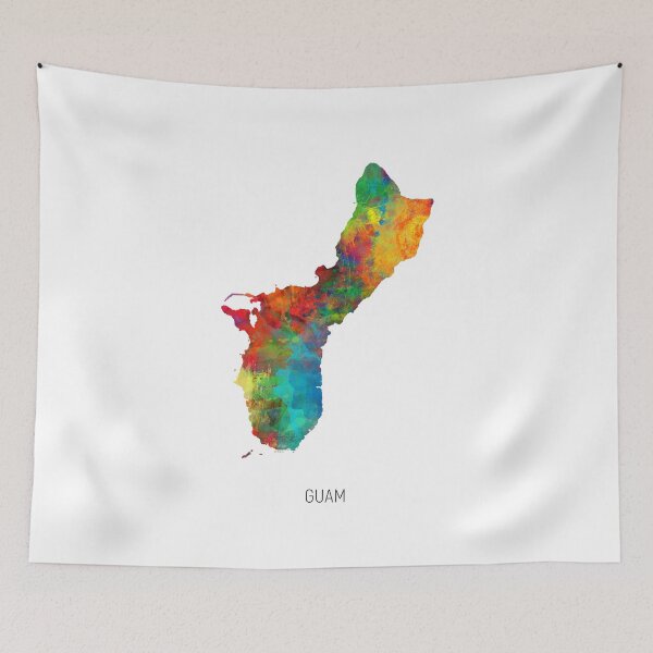 Item preview, Guam Watercolor Map designed and sold by ArtPrints.