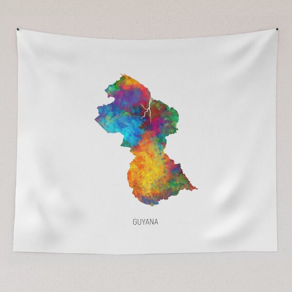 Item preview, Guyana Watercolor Map designed and sold by ArtPrints.