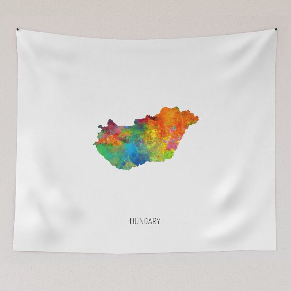 Item preview, Hungary Watercolor Map designed and sold by ArtPrints.
