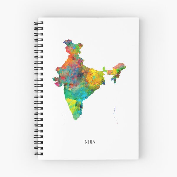 Item preview, India Watercolor Map designed and sold by ArtPrints.