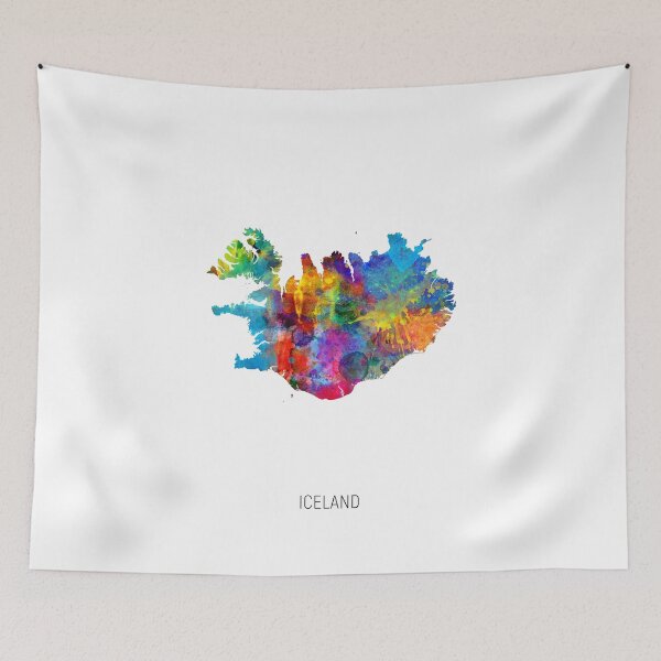 Item preview, Iceland Watercolor Map designed and sold by ArtPrints.