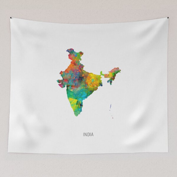 Artikelvorschau, India Watercolor Map entworfen und verkauft von ArtPrints.