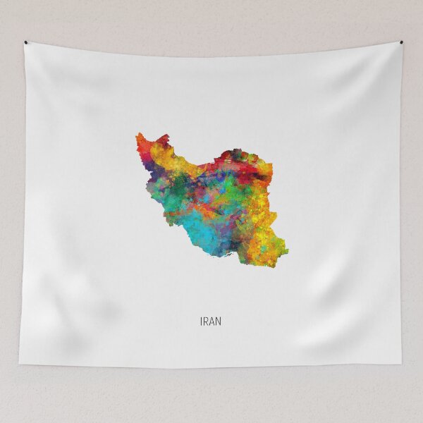 Item preview, Iran Watercolor Map designed and sold by ArtPrints.