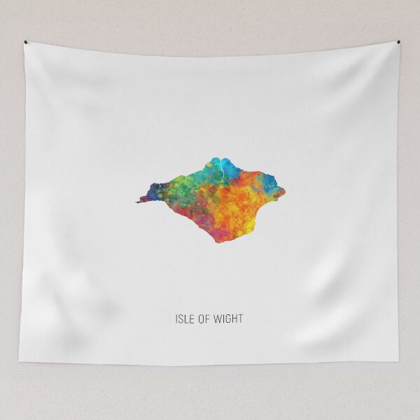 Artikelvorschau, Isle of Wight Watercolor Map entworfen und verkauft von ArtPrints.