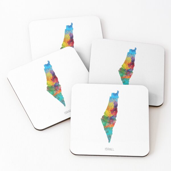 Aperçu de l'œuvre Israel Watercolor Map créée et vendue par ArtPrints.