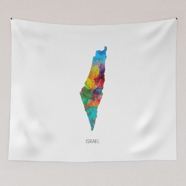 Aperçu de l'œuvre Israel Watercolor Map créée et vendue par ArtPrints.