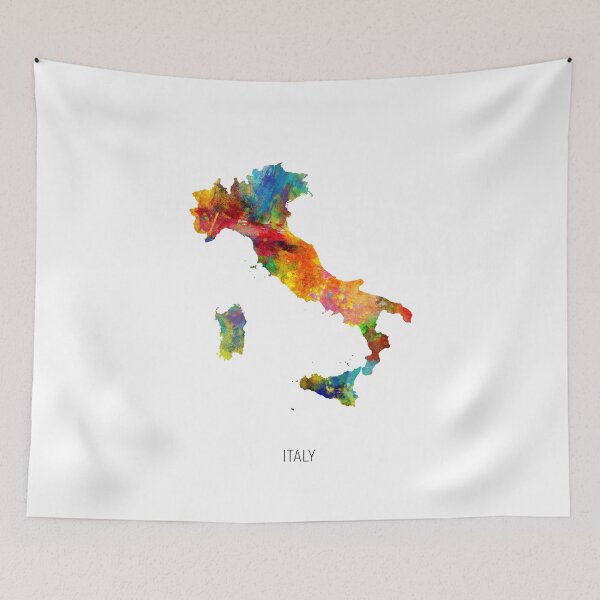Item preview, Italy Watercolor Map designed and sold by ArtPrints.