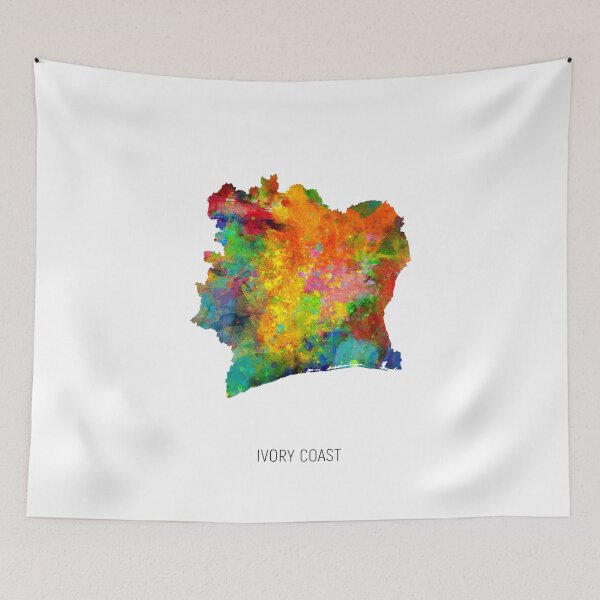 Item preview, Ivory Coast Watercolor Map designed and sold by ArtPrints.