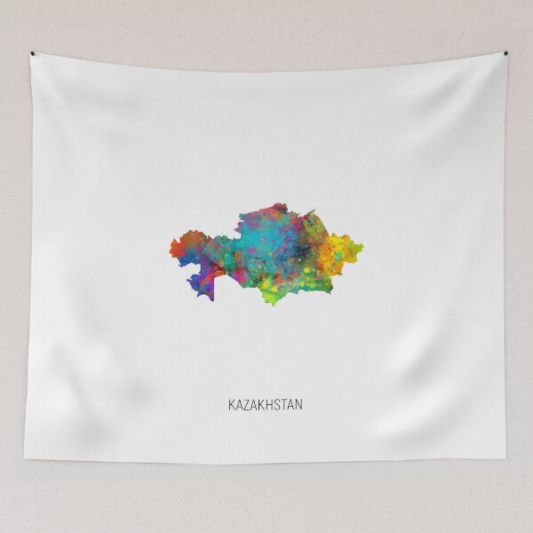 Artikelvorschau, Kazakhstan Watercolor Map entworfen und verkauft von ArtPrints.