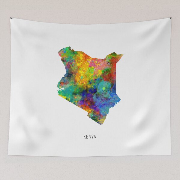 Item preview, Kenya Watercolor Map designed and sold by ArtPrints.