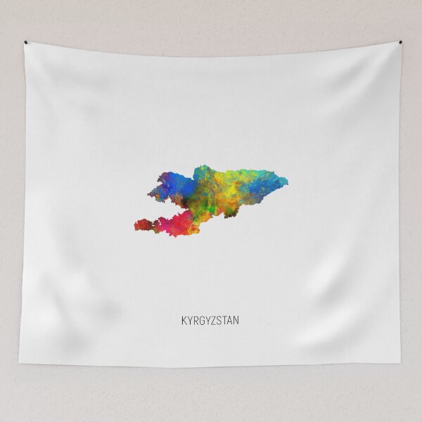 Artikelvorschau, Kyrgyzstan Watercolor Map entworfen und verkauft von ArtPrints.