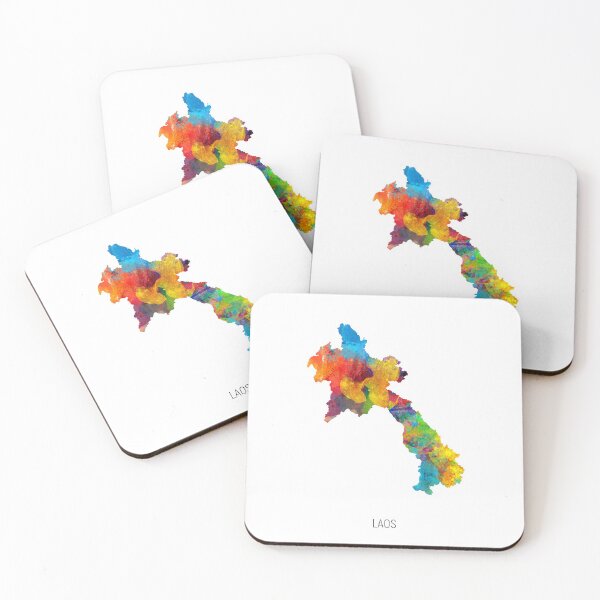 Item preview, Laos Watercolor Map designed and sold by ArtPrints.