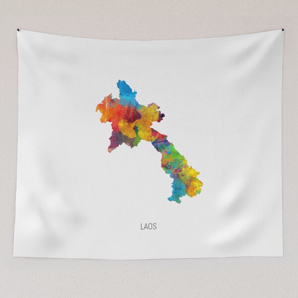 Item preview, Laos Watercolor Map designed and sold by ArtPrints.