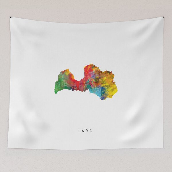 Item preview, Latvia Watercolor Map designed and sold by ArtPrints.