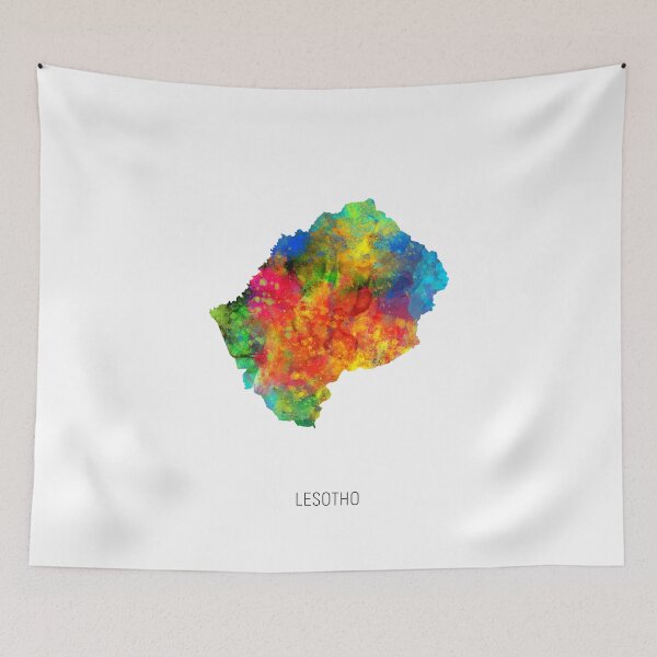 Item preview, Lesotho Watercolor Map designed and sold by ArtPrints.