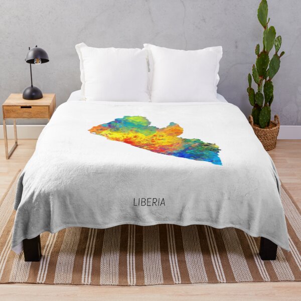 Item preview, Liberia Watercolor Map designed and sold by ArtPrints.