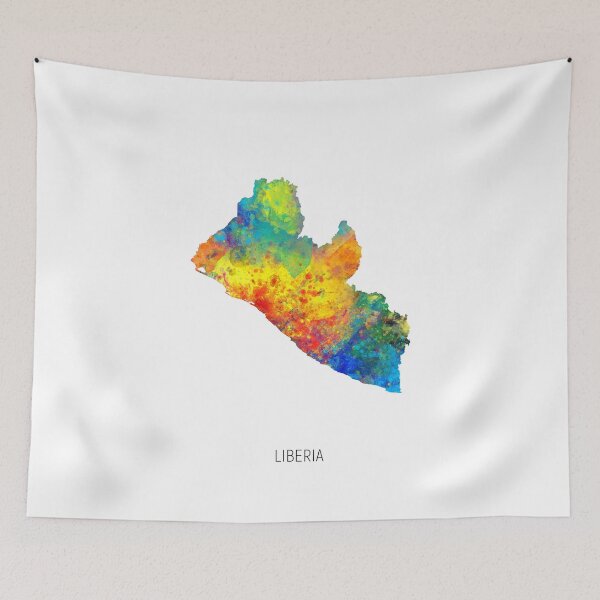 Item preview, Liberia Watercolor Map designed and sold by ArtPrints.