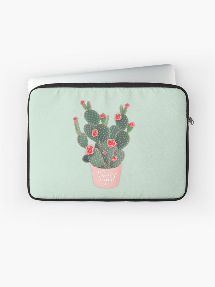Thumbnail 1 of 2, Laptop Sleeve, You grow girl Rose Cactus designed and sold by alicemonbercomp.