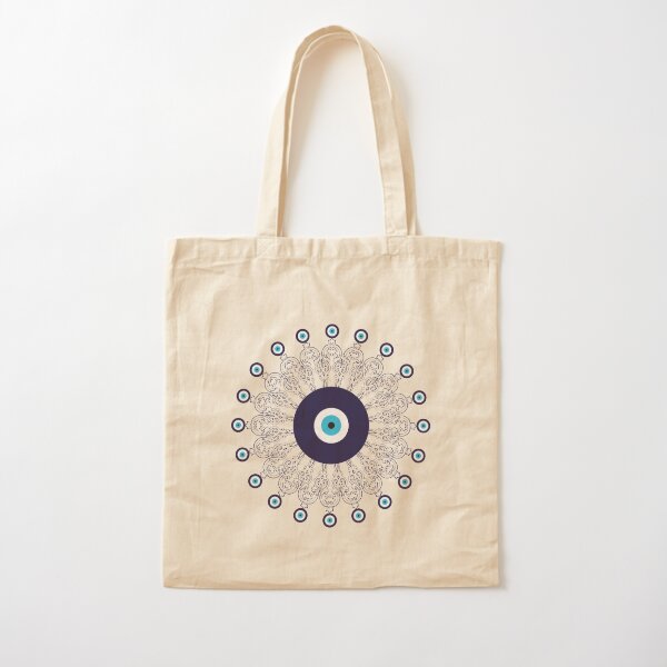 Evil Eye Hanging Beads in Blue and Gold Tote Bag for Sale by HotHibiscus