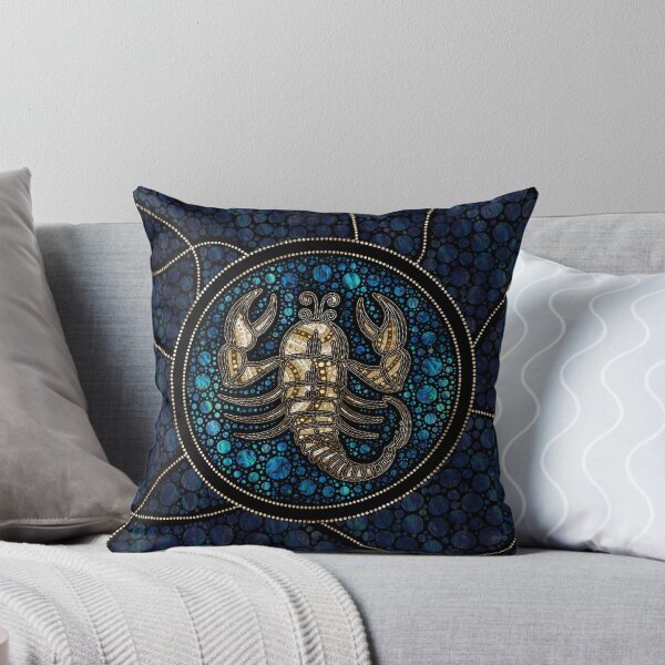 Item preview, Scorpio Zodiac Dot Art Style Abalone Gold designed and sold by k9printart.