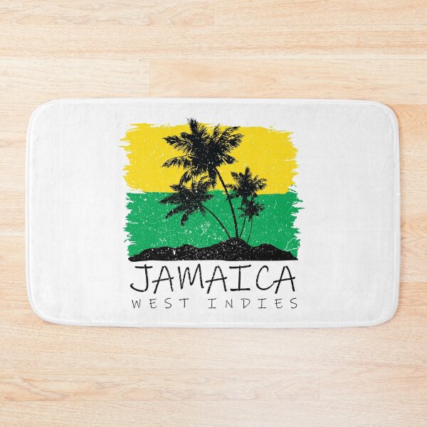 Item preview, Jamaica National Colours in Background of Palm silhouette designed and sold by IdentiTee Studios.