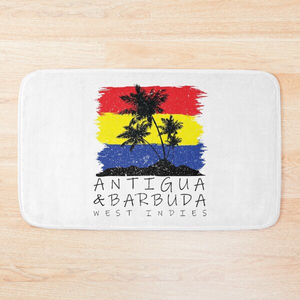 Item preview, Antigua and Barbuda National Colours in Background of Palm silhouette designed and sold by IdentiTee Studios.