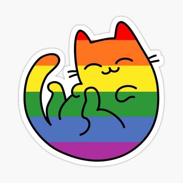 Rainbow Cat On Black Star Pet Tag Gay Lesbian Pride #736 