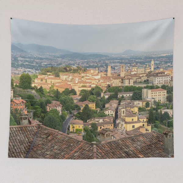 Item preview, Soft Sundown - Bergamo Upper Town Citta Alta from Above the Rooftops designed and sold by Georgia Mizuleva.