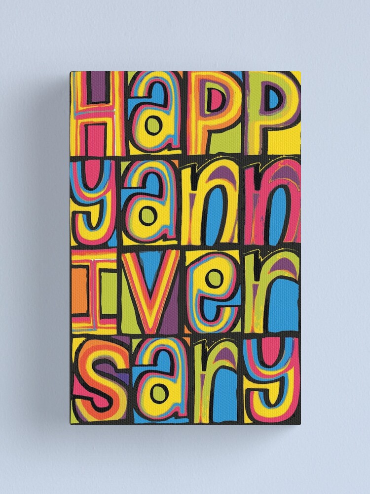 Impression Sur Toile Joyeux Anniversaire Joyeux Lundi Inspire Design Par Ltfrstudio Redbubble