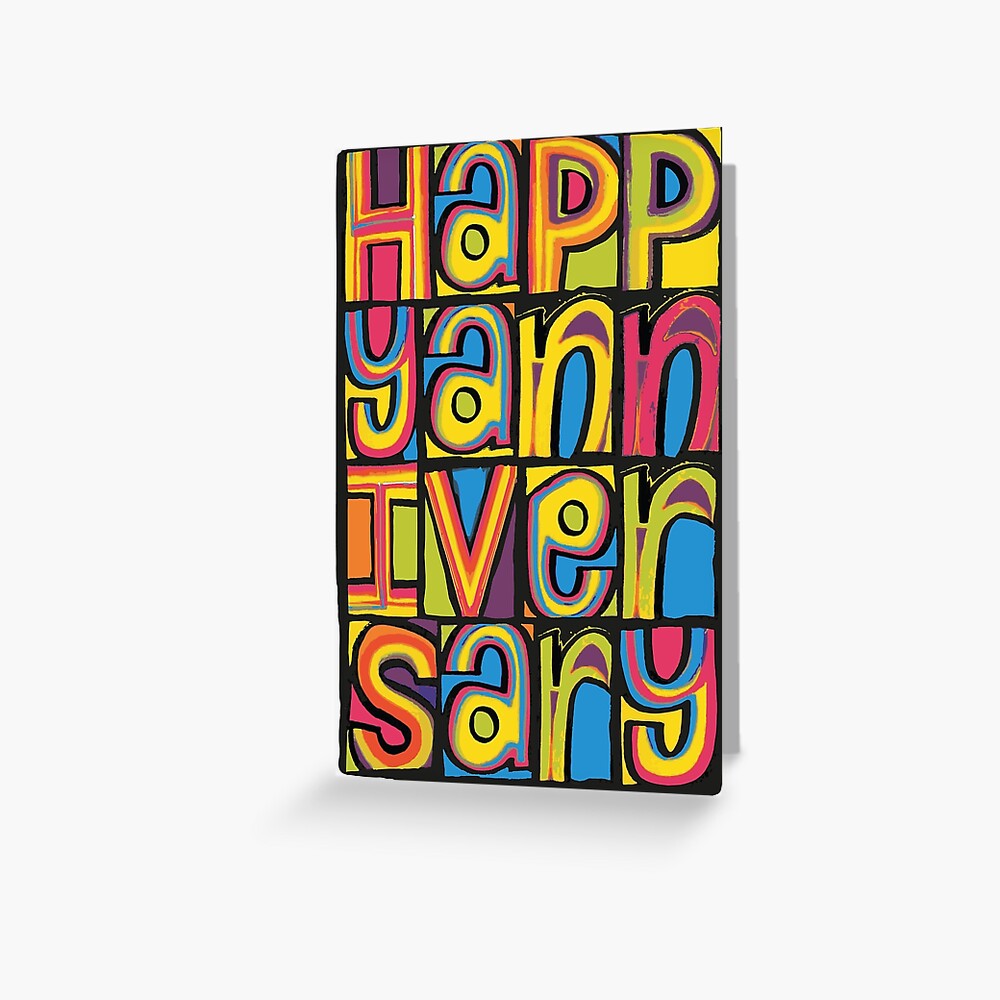 Happy Anniversary 'Happy Mondays' Inspired Design Greeting Card