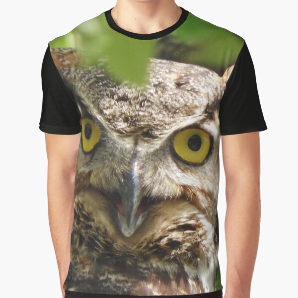 Great-horned Owl Closeup Graphic T-Shirt