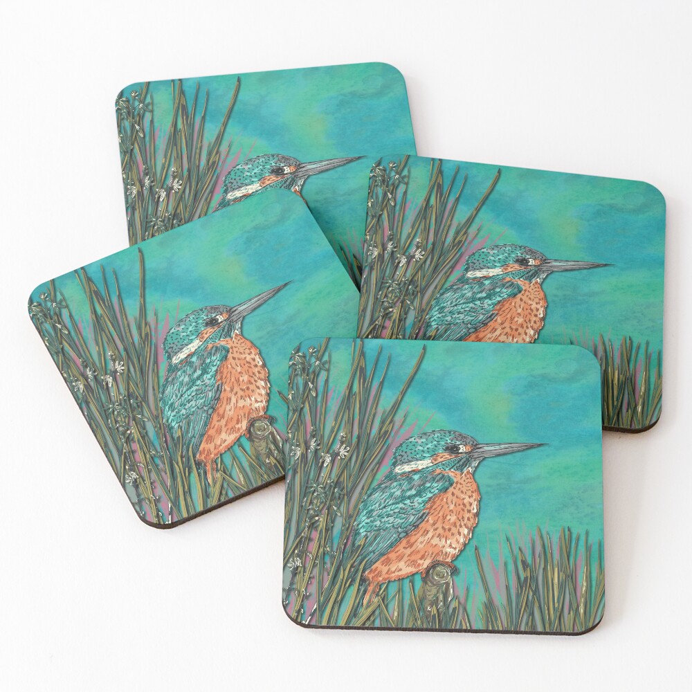 Kingfisher Coasters (Set of 4)