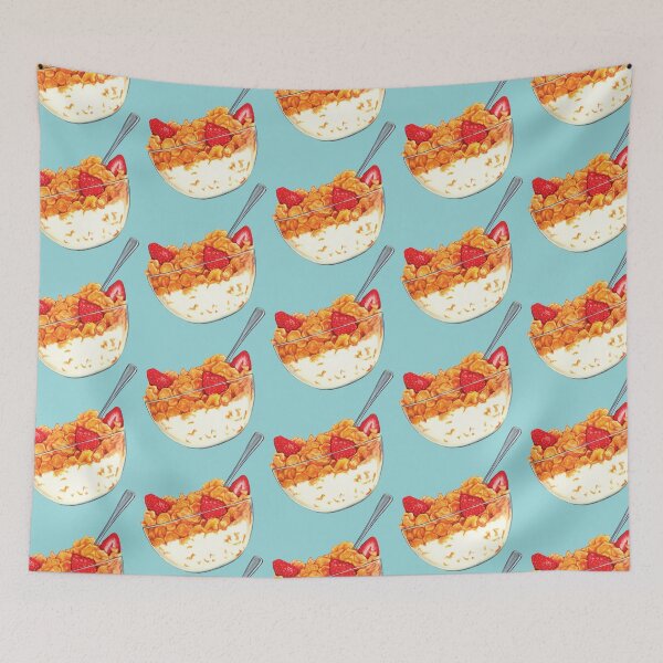 Item preview, Cereal Pattern - Blue designed and sold by Kelly  Gilleran.
