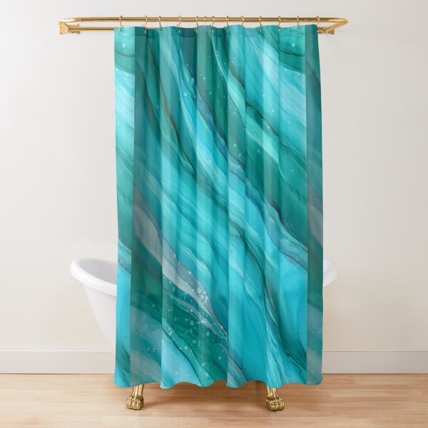 Endless River Alcohol Ink Painting Shower Curtain