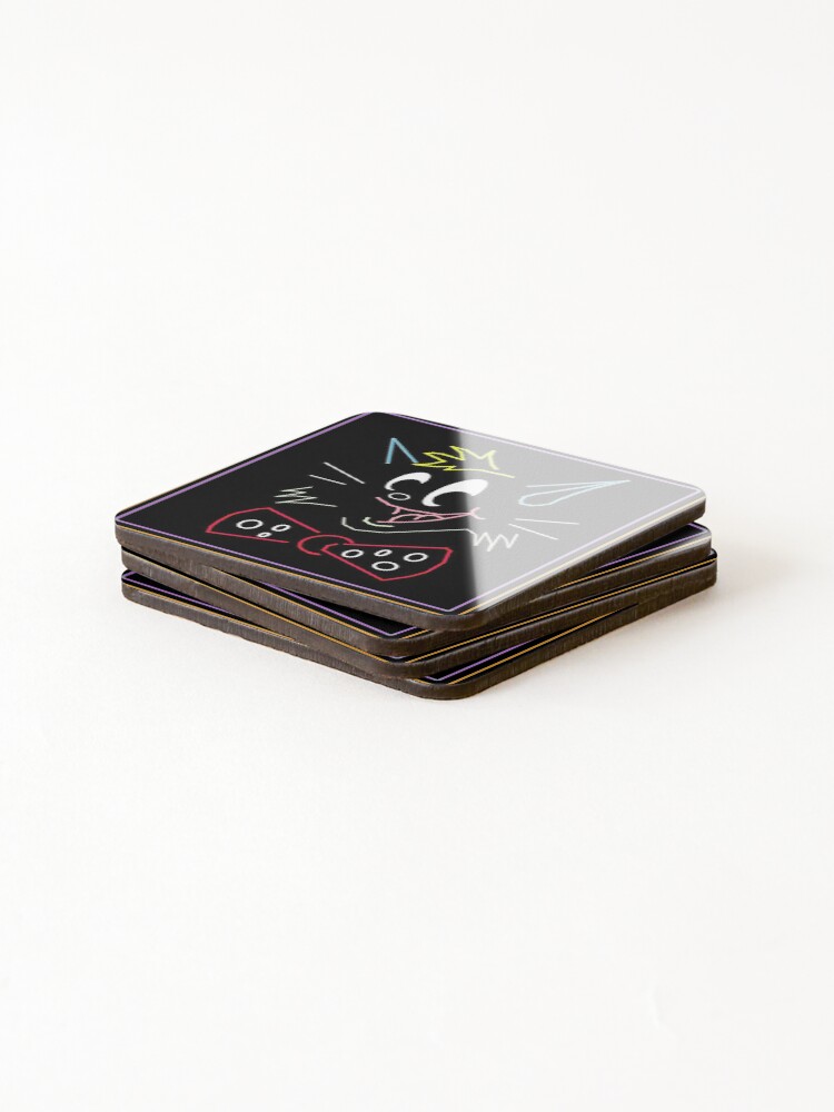 Thumbnail 4 of 5, Coasters (Set of 4), Cat Neon Sign designed and sold by Riccivela.