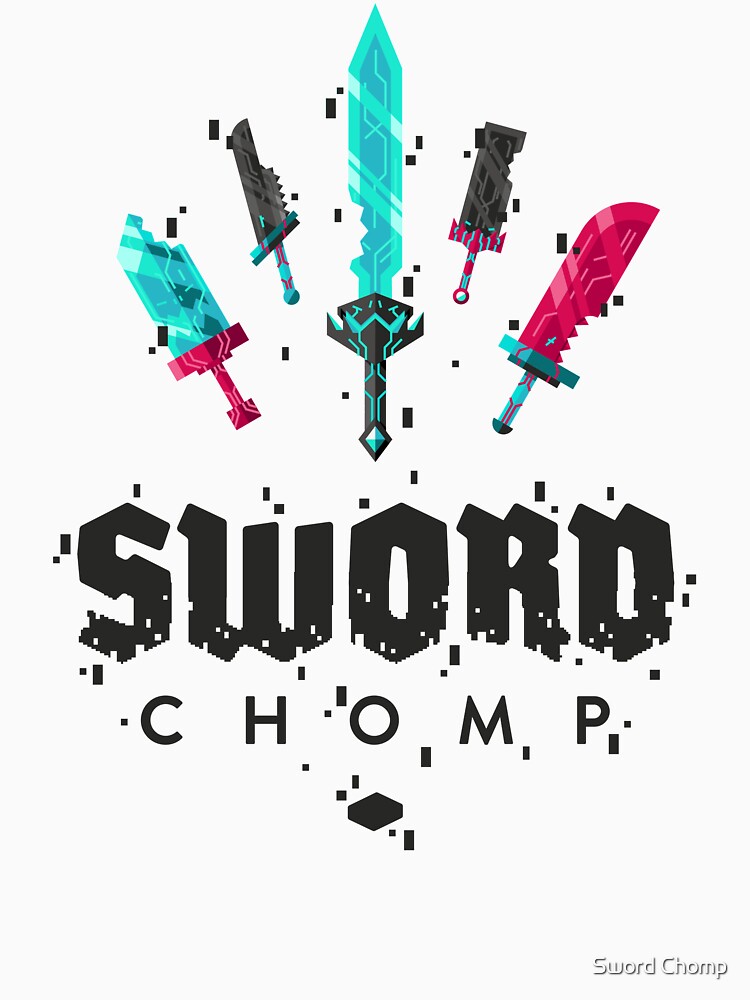 Thumbnail 7 of 7, Classic T-Shirt, Sword Chomp Stacked Logo Black designed and sold by Swordchomp.