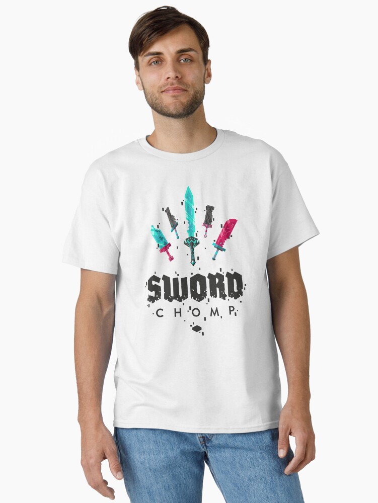 Thumbnail 2 of 7, Classic T-Shirt, Sword Chomp Stacked Logo Black designed and sold by Swordchomp.