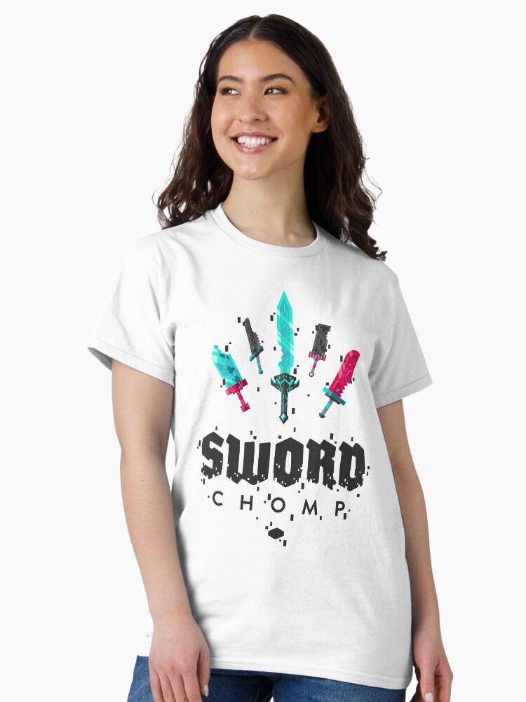 Thumbnail 1 of 7, Classic T-Shirt, Sword Chomp Stacked Logo Black designed and sold by Swordchomp.