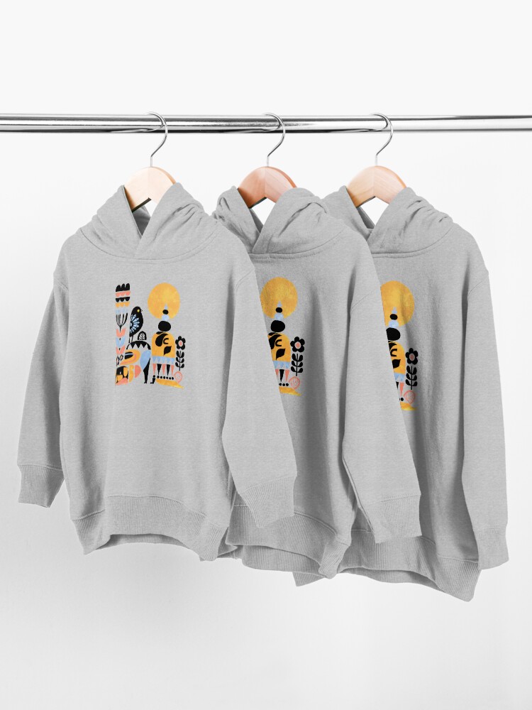 Alternate view of Scandinavian Pug Yoga Toddler Pullover Hoodie