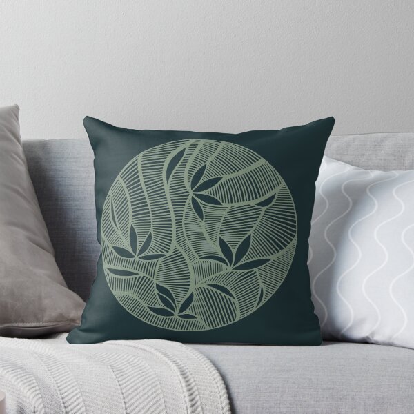 Item preview, Green Lotus Leaves Abstract Line Art designed and sold by milyhne.
