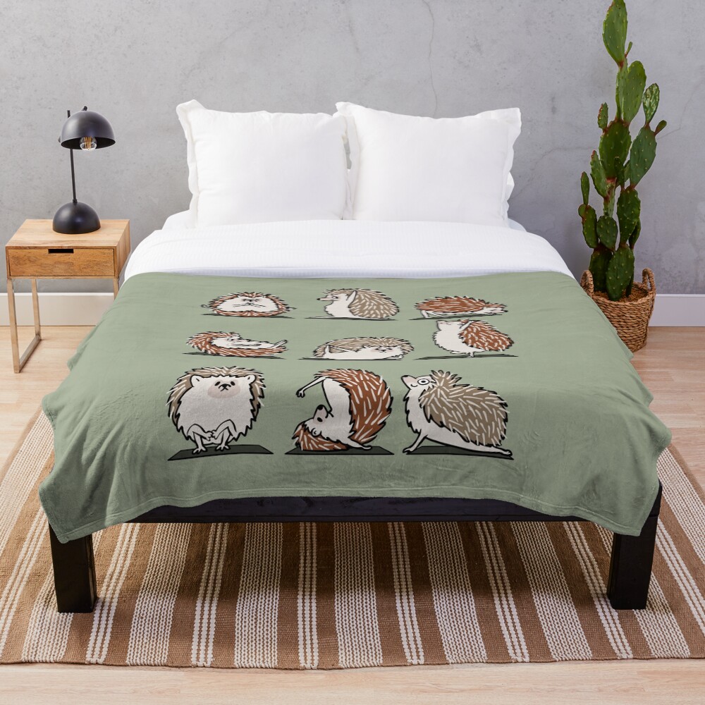 Hedgehog Yoga Throw Blanket