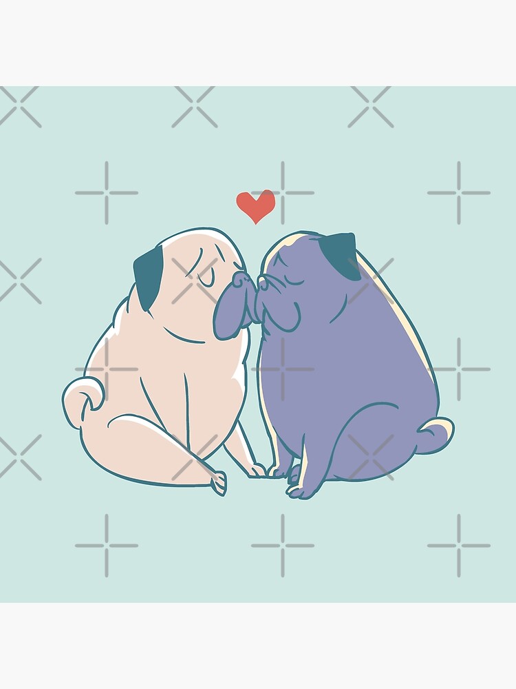 pugs and kisses pillow