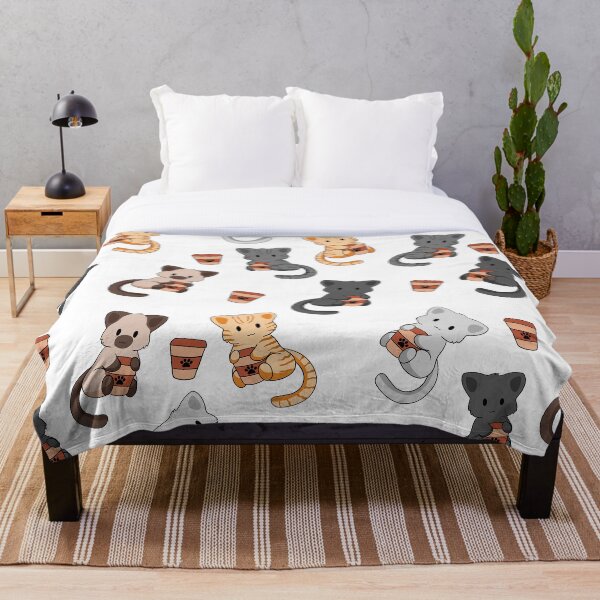 Item preview, Patrón de gatos y café designed and sold by BiscuitSnack.