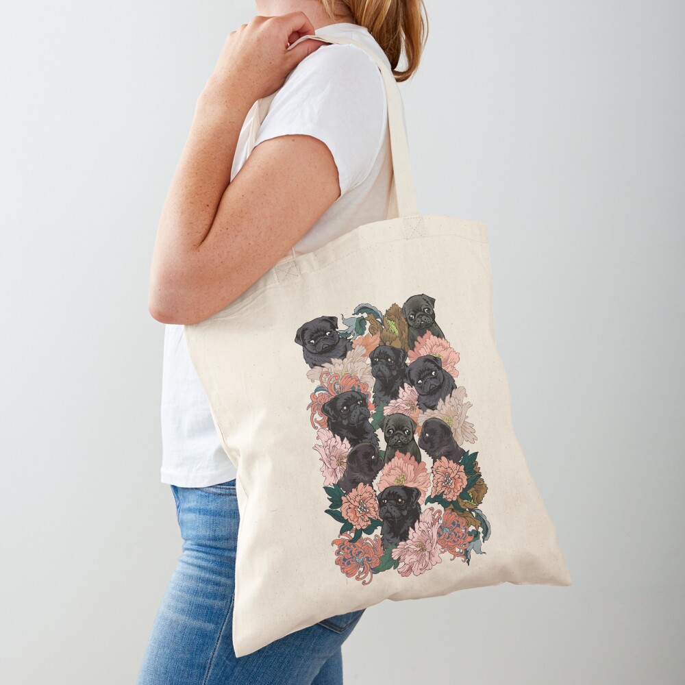 Because Black Pug Tote Bag