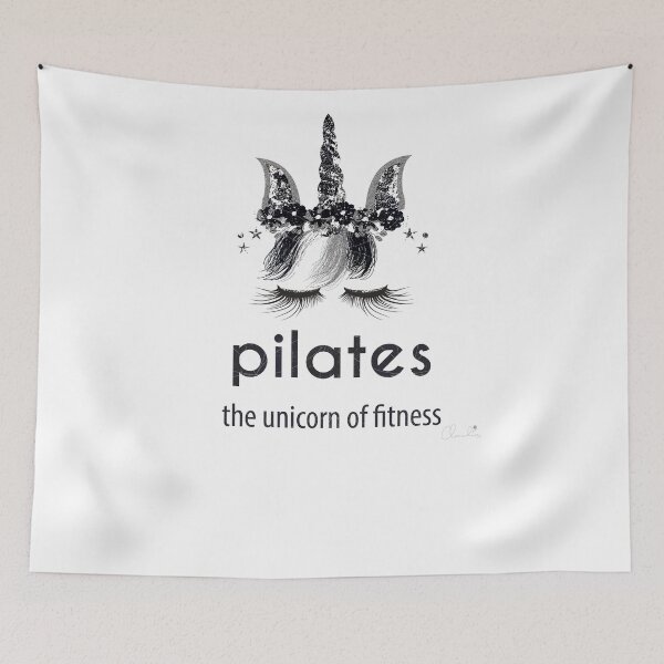 Item preview, Pilates Unicorn of Fitness in Black White n Silver designed and sold by ClaudiaFlores.