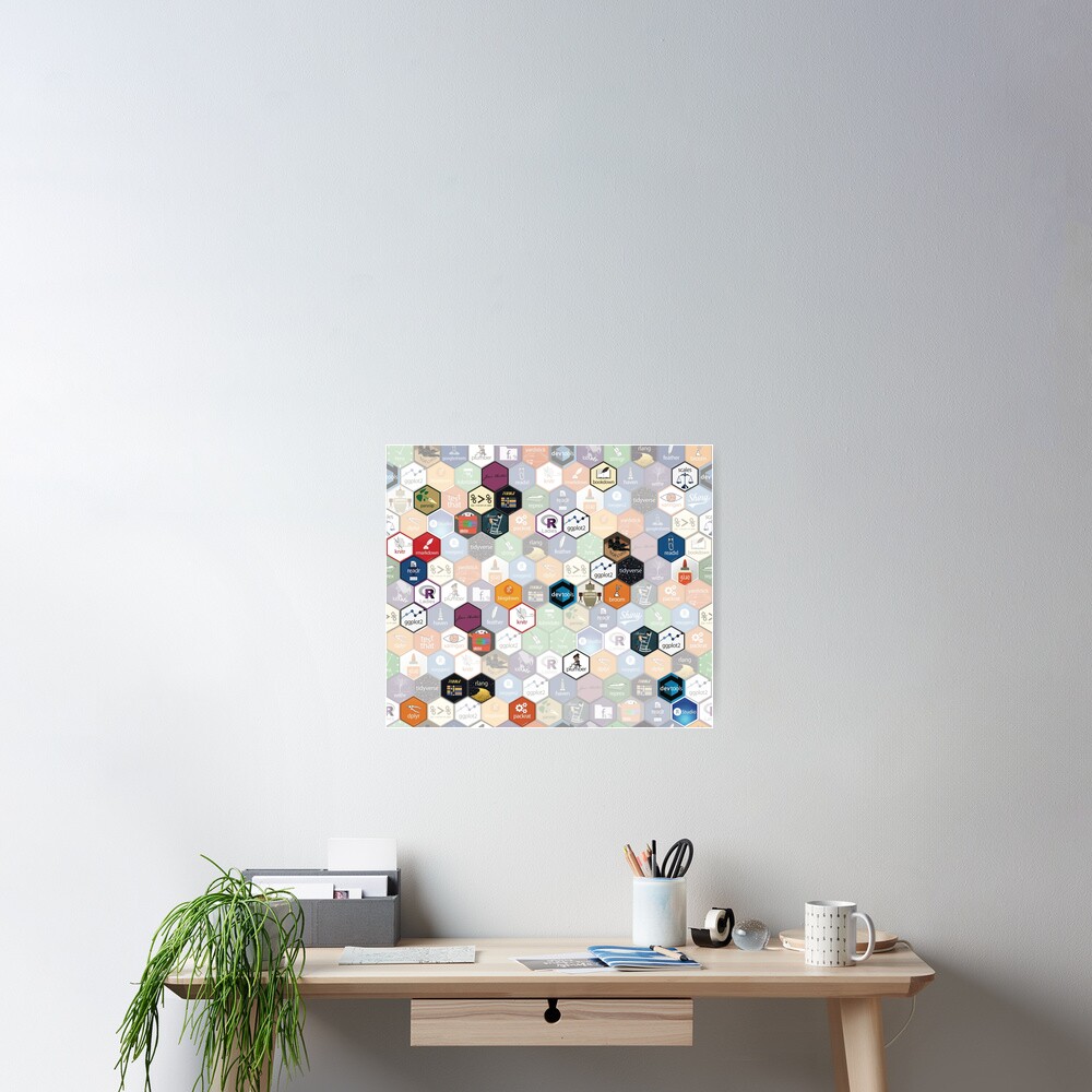R hex fabric (small hexes) Poster