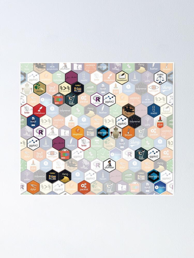 Alternate view of R hex fabric (small hexes) Poster